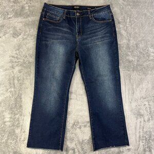 Judy Blue Jeans Cropped Flare Women’s Size 1XL Blue Denim Dark Wash Stretch